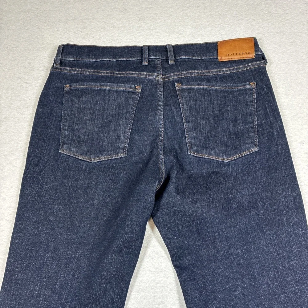 Mott & Bow Slim Wooston Jeans Mens 35x34 Blue Dark Slim Straight Stretch Denim